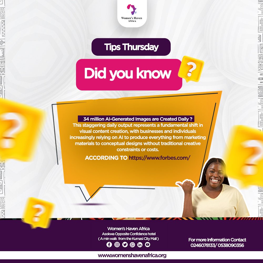 haven_africa's tweet image. Over 34 million AI-generated images are created every day!
According to Forbes, AI is transforming how we create visuals—faster, smarter, &amp;amp; without limits.

The future of creativity is here. Are you part of it?

#AICreativity #FutureOfDesign #Innovation