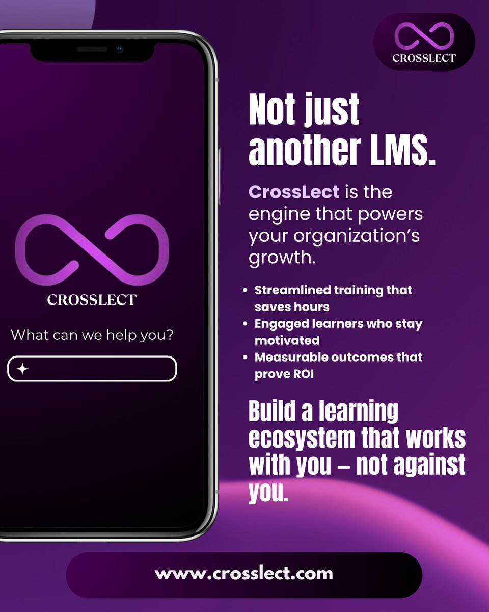 CrossLect's tweet image. Training that doesn’t waste hours — it creates results
#CrossLect #LMS #EdTech #OnlineLearning #CorporateTraining #DigitalLearning #LearningEcosystem #TeamGrowth #WorkplaceLearning #UpskillNow #SmartLearning #FutureOfWork #LearningSolutions #GrowthMindset #EmployeeEngagement