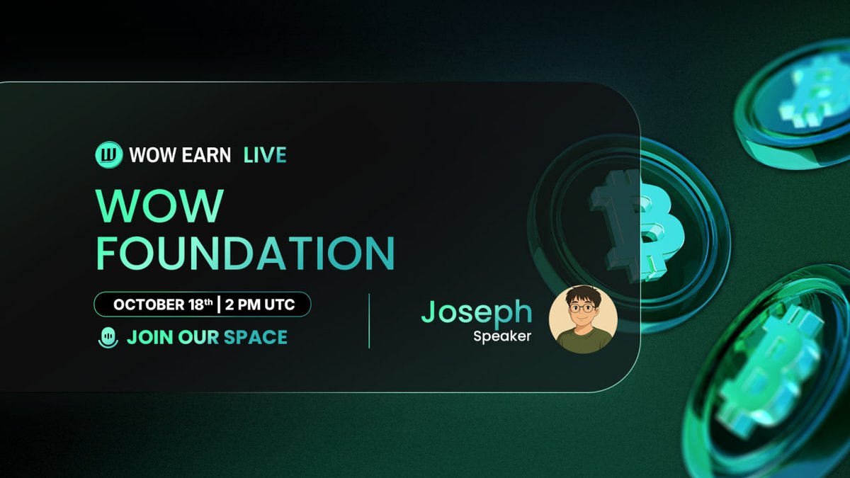 🎙Next on WOW LIVE: The WOW Foundation

Big things are coming. Join us as we unveil the vision, mission, and future plans of the WOW Foundation — the heart of everything we’re building next.

🗓 Date: October 18
⏰ Time: 2PM UTC
 🔗 Link: x.com/i/spaces/1DXxy…

We’ll talk about