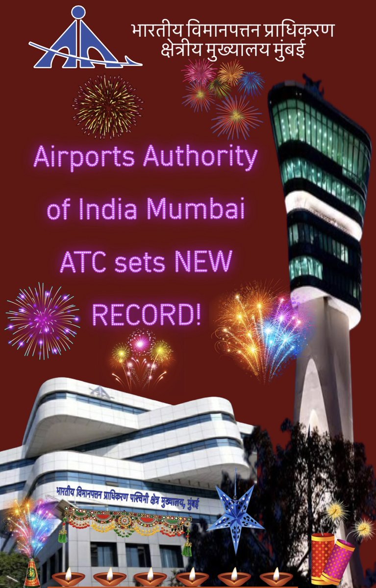 Mumbai ATC ! 1,012 flights handled in 24hrs onOct 15 continuing highs for Single Runway Ops in Asia! Zero compromise on safety while managing peak festive traffic with efficiency.Truly worldclass.
#MumbaiATC 
<a href="/RamMNK/">Ram Mohan Naidu Kinjarapu</a> 
<a href="/mohol_murlidhar/">Murlidhar Mohol</a> 
<a href="/samirsinha69/">Samir K Sinha</a> 
<a href="/vipinkumarIAS/">Vipin Kumar</a> 
<a href="/AAI_Official/">Airports Authority of India</a>