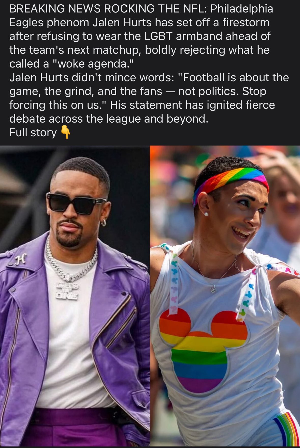 🇩🇴 👑🗽TheReal$an2ana🗽👑 🇩🇴 on X: "🫡Respect @JalenHurts there is no place for this in sports in schools or anywhere else , idk where these people come from or the idea to try