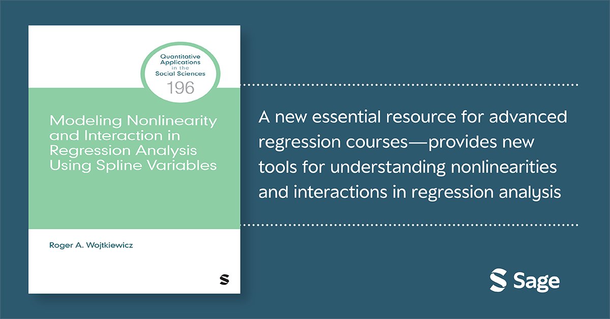 Sage_Methods's tweet image. &quot;Modeling Nonlinearity and Interaction in Regression Analysis Using Spline Variables&quot; by Roger A. Wojtkiewicz is available now.

Learn more: collegepublishing.sagepub.com/products/model…