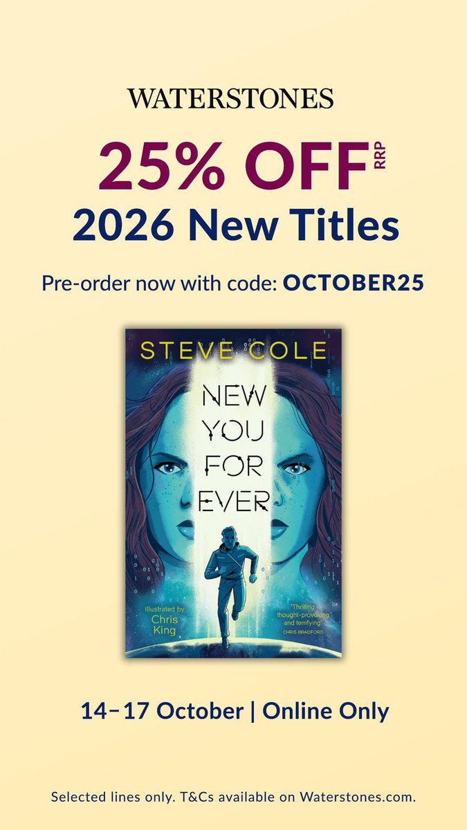 25% off my new SF book with Waterstones if you order online! New You For Ever is out in January.