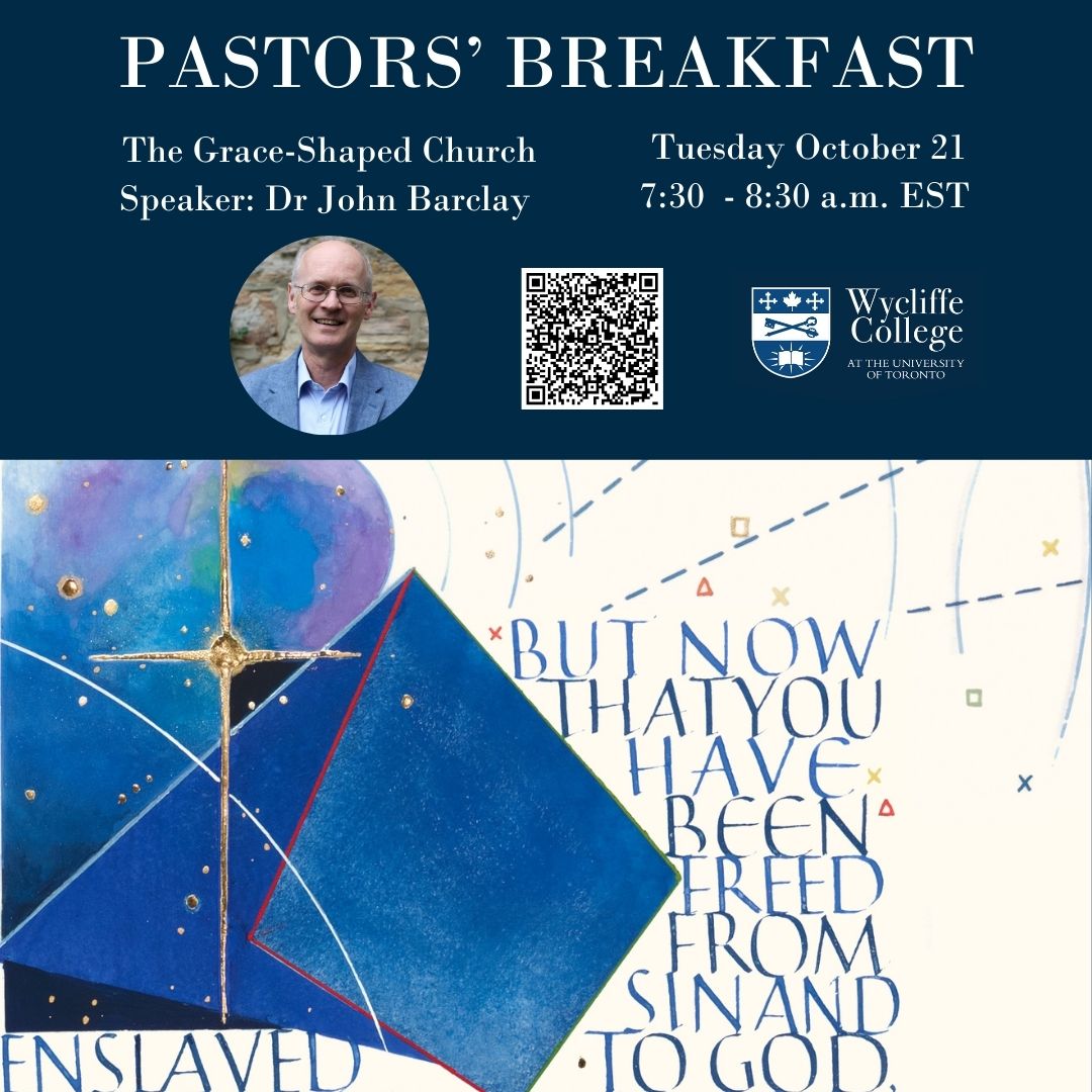 What does it mean to be a church shaped by grace? 
Pastors and ministry leaders are invited to come and hear Dr John Barclay on how the biblical vision of grace can shape the life, witness, and mission of the church today. Register: wycliffecollege.ca/about/events/p…