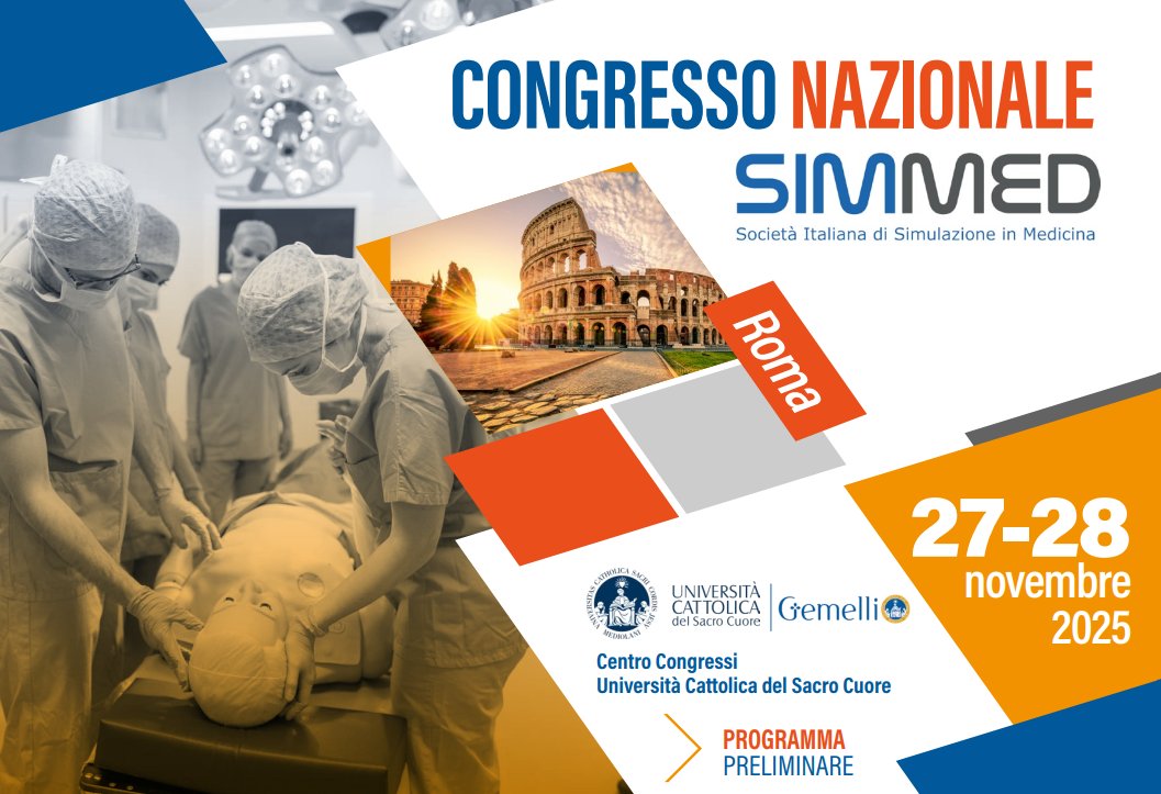 marcodelucadoc's tweet image. Siamo pronti a portare al Congresso #SIMMED2025 tutte le idee nate nel Centro #SIMMeyer.
Ecco dove trovarci: 27 novembre 2025
 WS:SALE OPERATORIE IN FIAMME!!! Progettare soluzioni con la #simulazione tabletop.
V. Vizzarro, M. de Luca