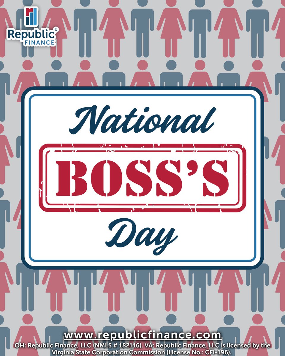 RepFinance's tweet image. Leadership makes all the difference!🌟

On National Boss’s Day, we recognize the hard work and commitment of the leaders at Republic Finance who motivate, encourage, and support their teams. Thank you for all that you do to keep our company moving forward!