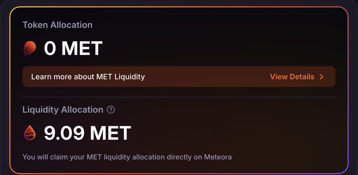 Received 9 $MET for staking 100 $JUP for over 10 months, I guess 1 $MET will be $100