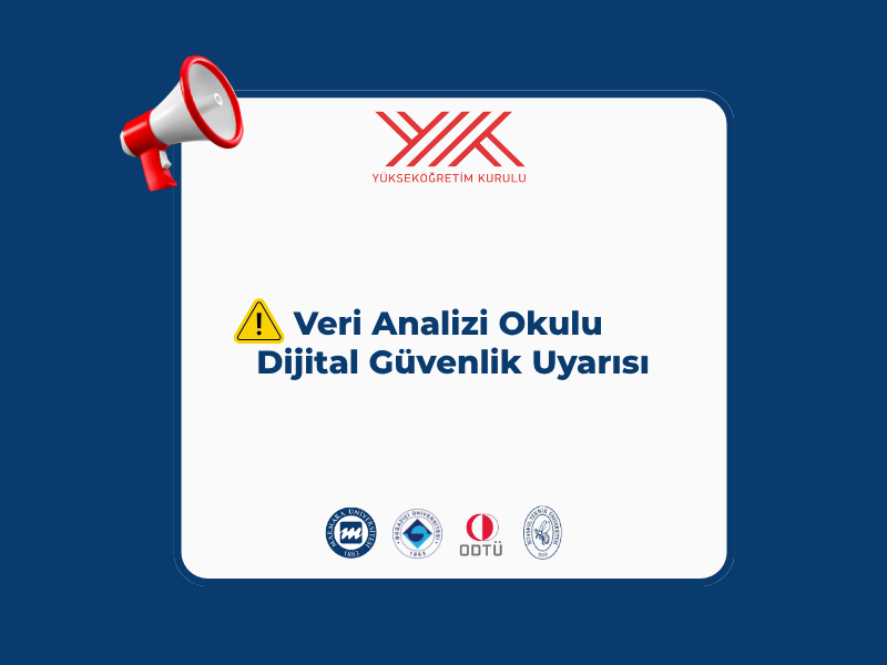 ‼️Veri Analizi Okulu Dijital Güvenlik Uyarısı

Veri Analizi Okulu sürecinde, programla ilgili destek veya bilgilendirme amacıyla kurulduğu iddia edilen bazı mesaj grupları bulunmaktadır. 

Bu grupların kurumumuzla hiçbir resmi veya organik bağı bulunmamaktadır. Bu resmiyet dışı