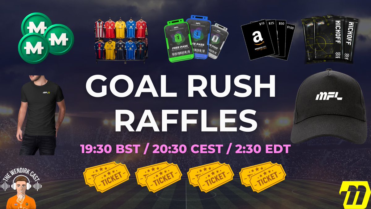 🎁 Goal Rush Raffle Stream⚽

We’re live TONIGHT at 19:30 BST / 20:30 CEST / 14:30 EDT 🔴

🎟️ Raffles for ALL alliances kick things off
⚽ Followed by Matchday 2 watchalong action

Get your links ready, your clubs fired up — and let’s celebrate the end of an incredible event!

📺