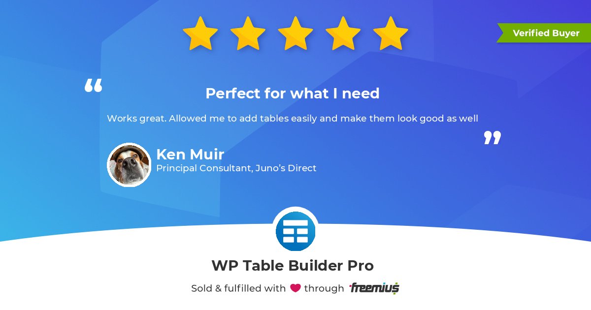 WP Table Builder tweet media