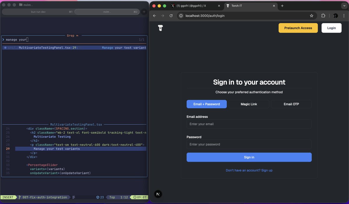 ggofri's tweet image. gm, update for torch.it.com
today i'll be focused in onboarding and multivariate testing user flows
also scheduled a deep work to focus on mvt edge cases and test scenarios and start building the deployment layer
rn getting a break to work out and grab some coffee