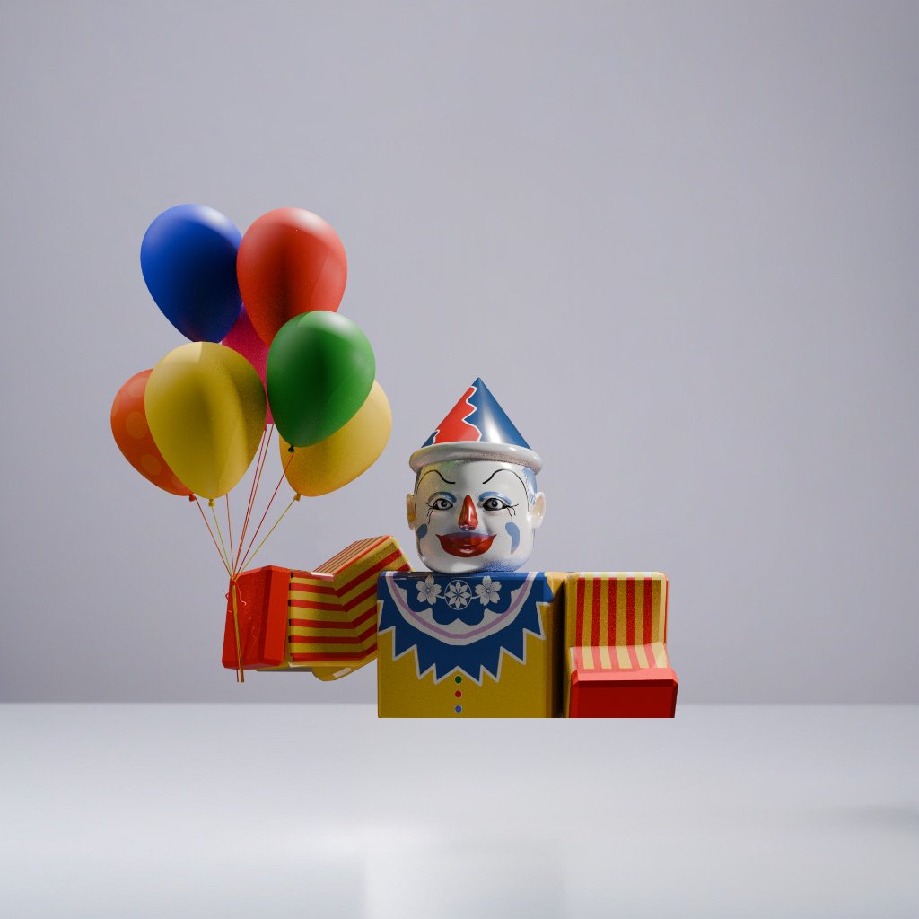 Hanno52's tweet image. little clown custom r15 rig for a commission #ROBLOX #robloxart #RobloxDev #Blender #Zbrush #3dart