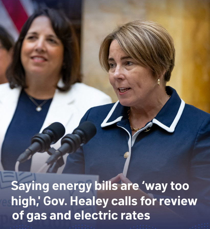 Good morning to everyone in Massachusetts who knows that Governor Healey is too late in saying energy bills are way too high and calling for a review of gas and electric rates.

As if the cost wasn’t already a concern when heating prices spiked last winter. This issue should have