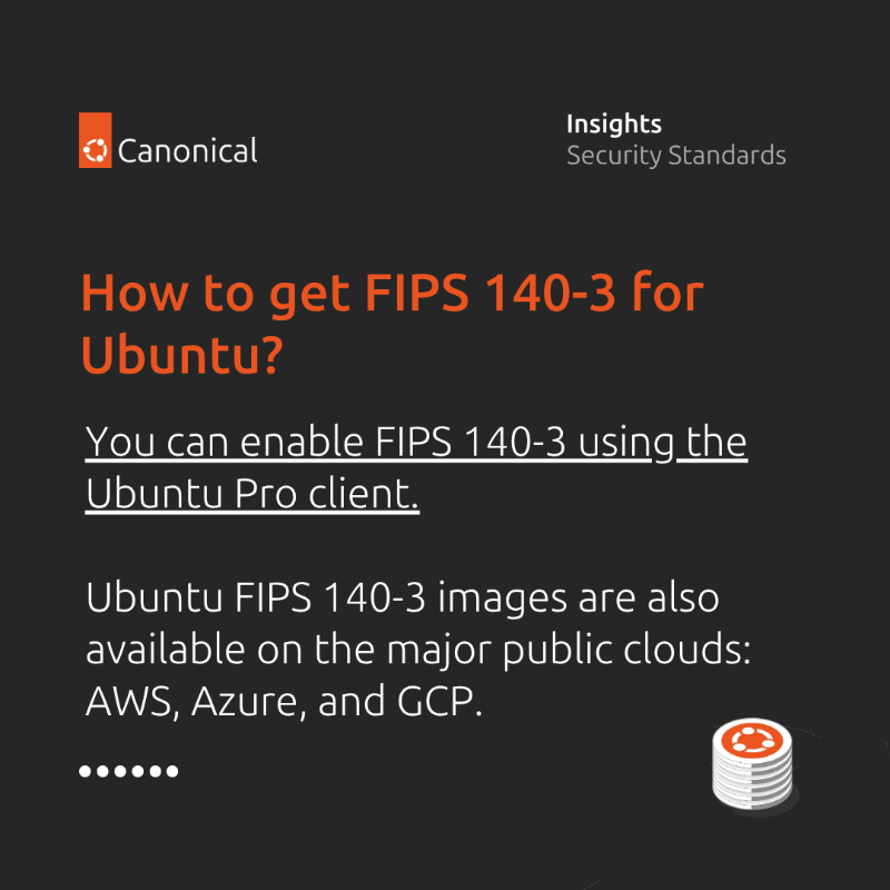Canonical's tweet photo. We ensured that Ubuntu users are prepared for the upcoming September 2026 deadline.
Enable FIPS 140-3 with Ubuntu Pro subscription here: https://t.co/RBqij0y2dz
#FIPS1403 #UbuntuPro