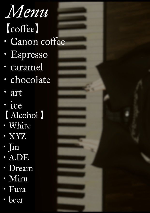 canon__12's tweet photo. 【Break Bar Menu】
コーヒー～アルコール系統と様々な種類があります
#VRChat #BreakBar https://t.co/7DhoCYPCE1