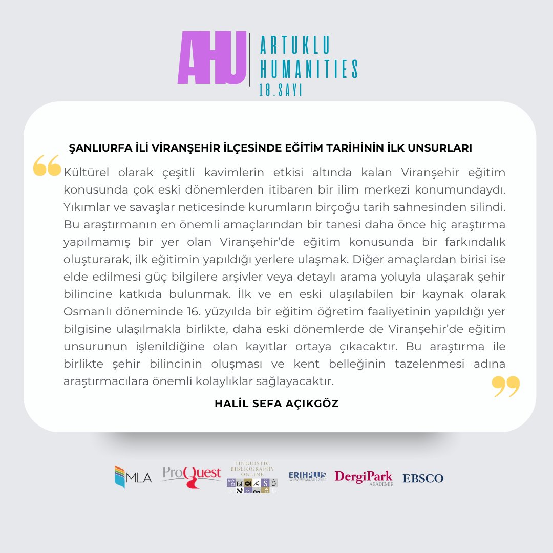 Artuklu Humanities tweet media