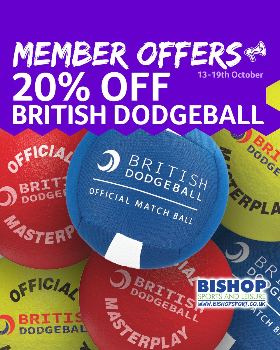 🔴 Dodge, Duck, Dip, Dive… and Save 20%! 🔴

13–19 Oct: Members get 20% off official British Dodgeball equipment 🏐

✔ Starter &amp; Play Kits
✔ Masterplay &amp; Safaball Dodgeballs
✔ Official Match Ball

👉 Shop offers: bishopsport.co.uk/collections/me…

#Dodgeball #SchoolPE #BishopSports