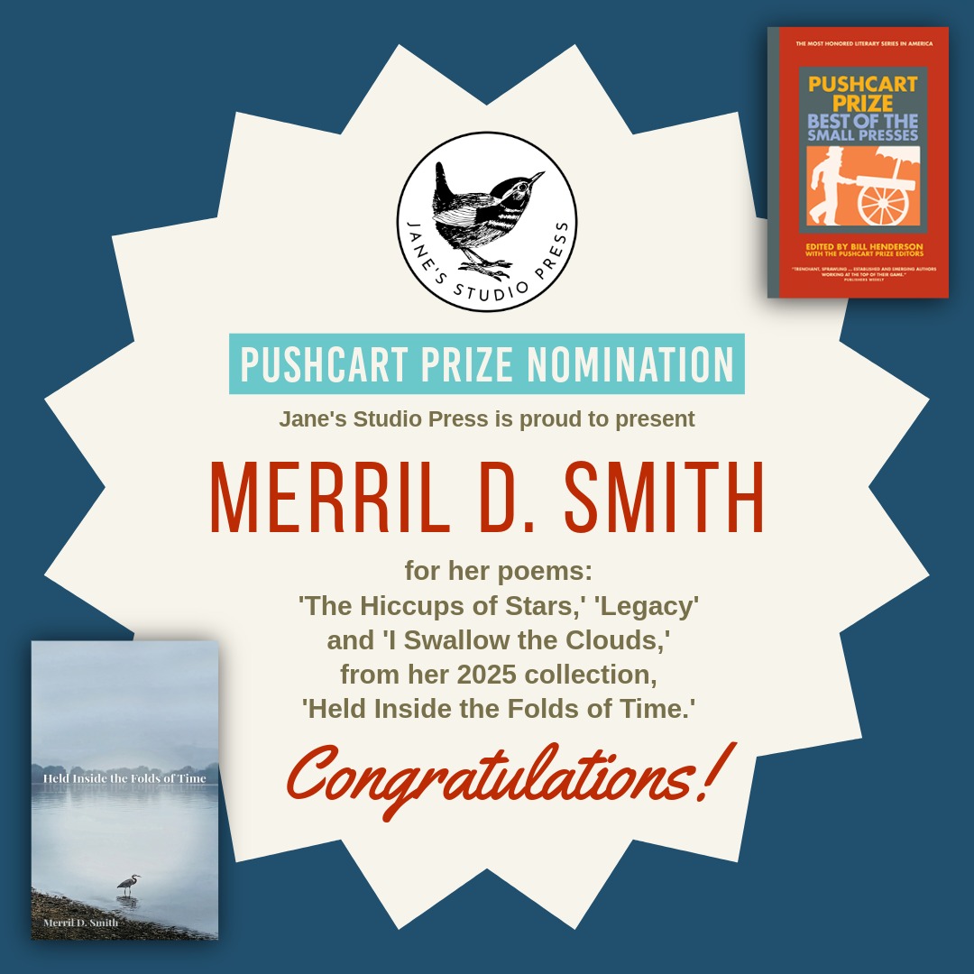 I am excited to share the first of my nominations for the Pushcart Prize – Best of the Small Presses! Congratulations to poet Merril D. Smith!✨☁️ 💫
🎉 Join us on Zoom this Sunday 6PM BST to celebrate her new collection!
DM for invite/ RSVP on Eventbrite.
#Poetry #PushcartPrize