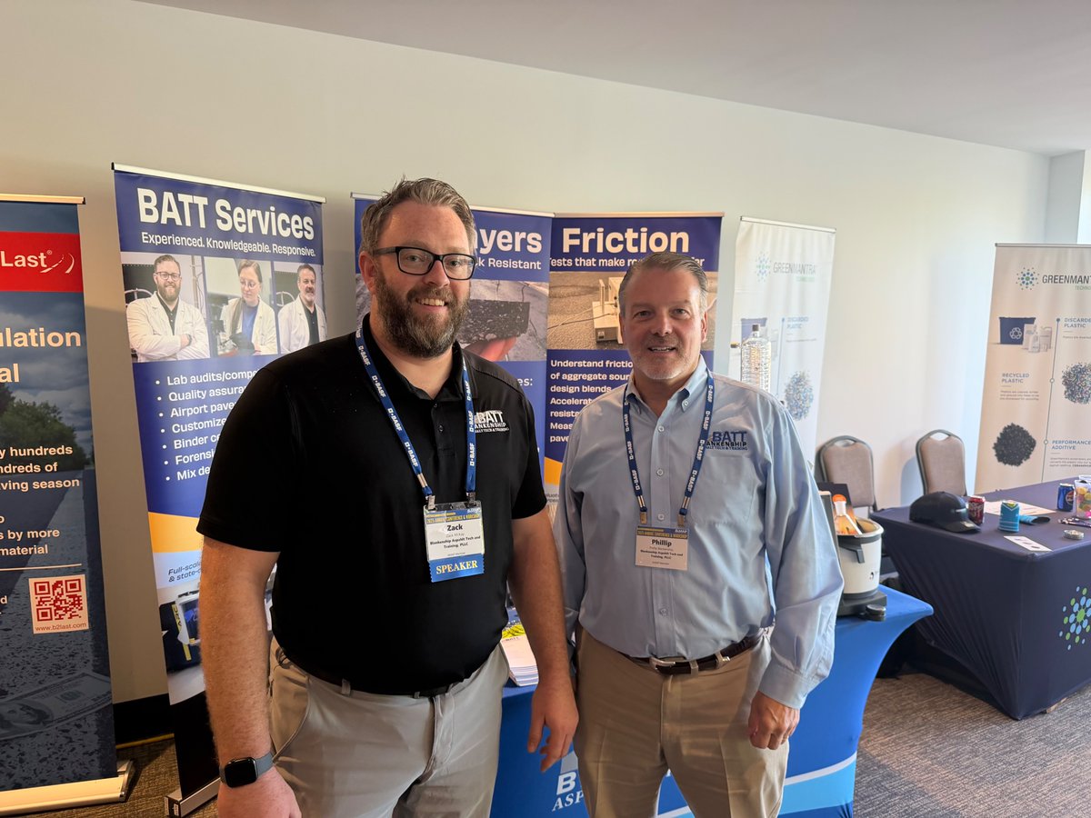 BATT is here at the Association of Modified Asphalt Producers (AMAP) Conference in Lexington, KY.  BATT supports the conference as an exhibitor and sponsor, sharing a booth with Ann Baranov and the infraTest USA Inc. team. #BATTLab #AMAP #AsphaltInnovation #LabToPavement
