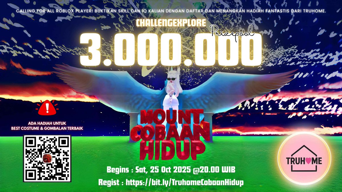 _mikorain's tweet image. halo guysss, buat kalian yg suka main Roblox apalagi yang suka mendaki gunung yang penuh tantangan yuk ikuttt event inii, btw slot nya terbatas yaa jadi tunggu apalagiii, yuk daftar🙌🏻
#roblox #robloxid #ROBLOX