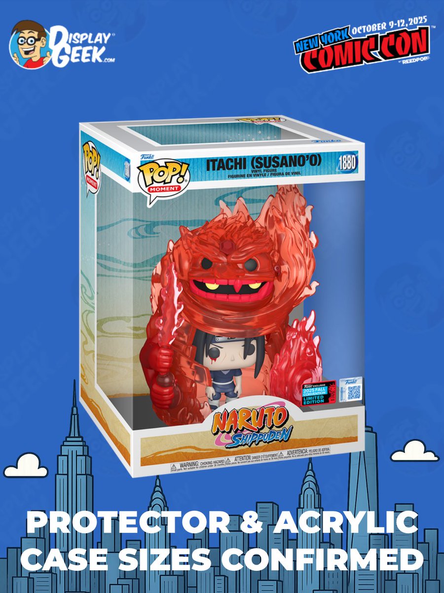 DisplayGeek's tweet image. #NYCC Exclusive protector size confirmed and available now: Pop! Moment Itachi (Susano'o) (In 0.50mm Protector OR 3mm Custom Acrylic Case!) 
#DisplayGeek #Funko #FunkoPops #PopProtector #NYCC2025 #NewYorkComicCon #ComicCon