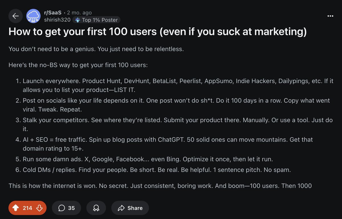 aeejazkhan's tweet image. this is all you need to get your first 100 users.