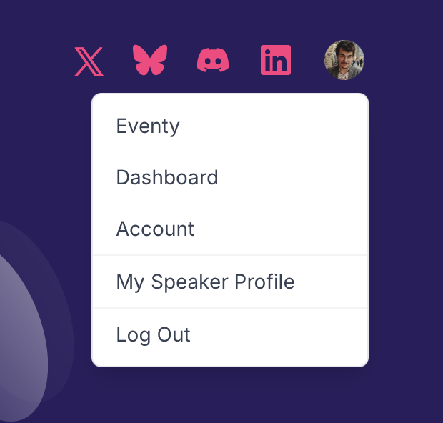 eventyio's tweet photo. We have new dropdown menu's for you. Also in the front-end now! https://t.co/0Mfh2lDi0t