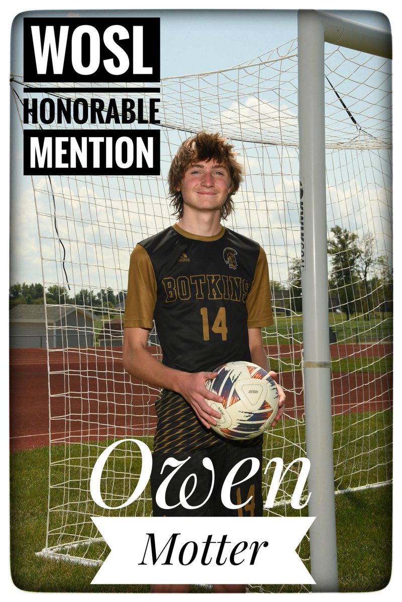 Congrats Owen Motter on earning Honorable Mention all League.  Owen can be counted on to do anything you ask of him. Plays multiple positions very well and always gives 100 percent.