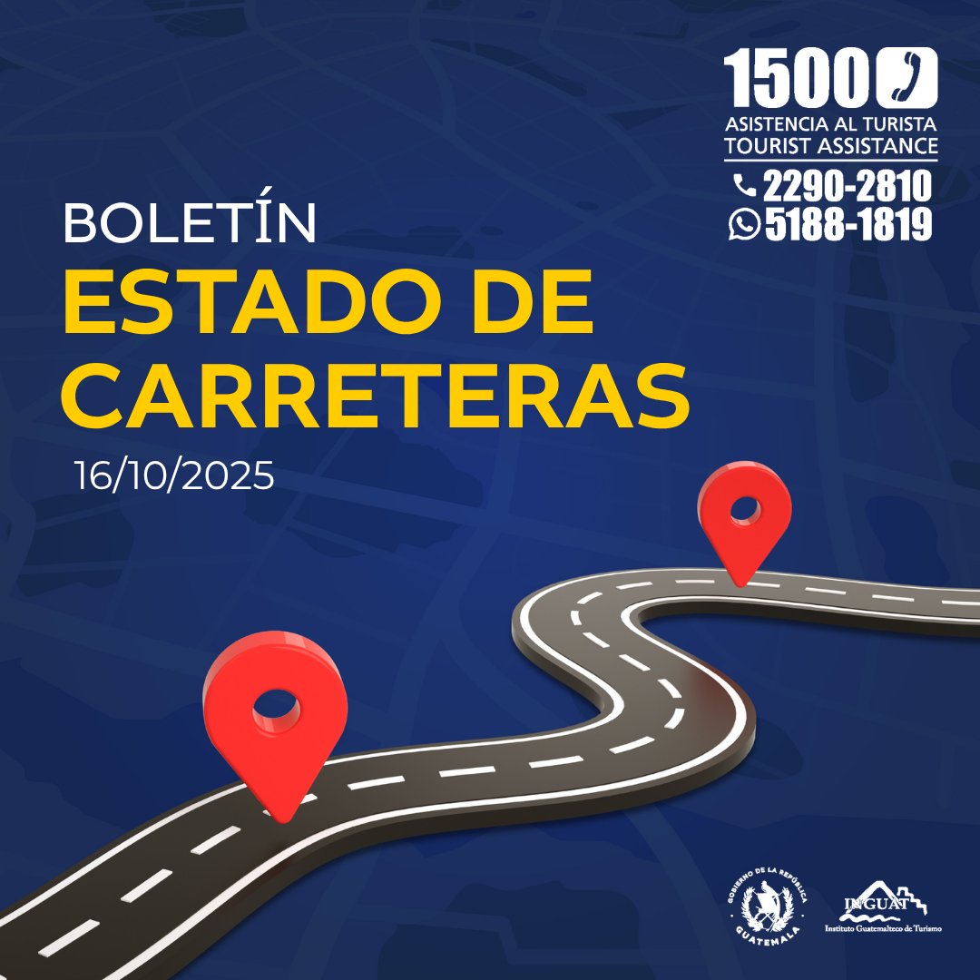 🚨🚘 Ingresa a 👉 goo.su/A0pp5 para conocer el estado de carreteras del país.

#Asistur1500