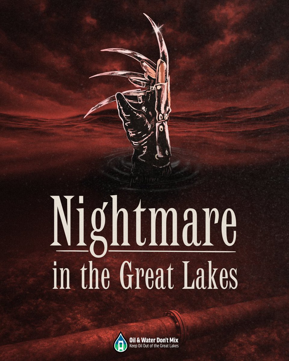 OilWaterDntMix's tweet image. Is it Freddy&apos;s new attack or just another oil spill? Enbridge Line 5 pipeline is lurking beneath the Great Lakes, threatening a horror of spills! 

How are you protecting our freshwater ecosystems this spooky season? Hopefully by rejecting Line 5! 👻🚫5️⃣

#ShutDownLine5