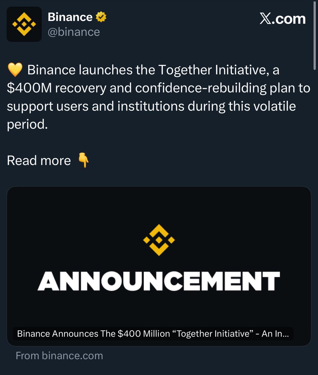 Binance is a scam? 

Look at the facts:

1. Launched a $400M “Together Initiative” to cover user losses (most of it already paid to the users)

2. BNB Chain refunded $45M to memecoin traders

3. Created Giggle Academy (free global crypto education)

4. Blocked $4.2B in scams
