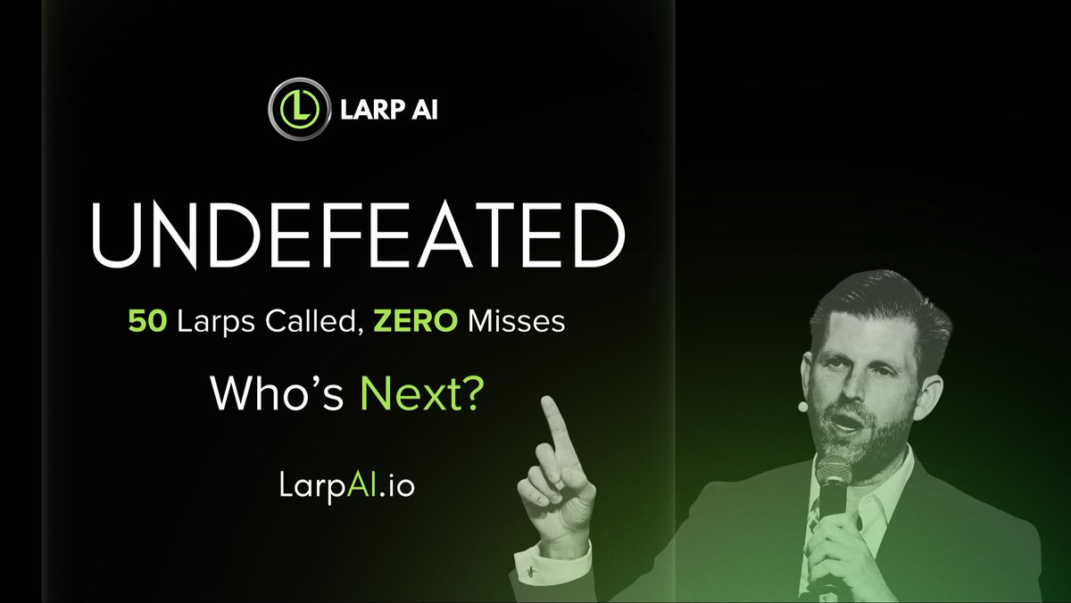<a href="/100xAltcoinGems/">100x Altcoin Gems</a> I don't think I told you about $LAI.

Great community, great potential with their LarpScan coming out, great burns 🔥, great satire and great track record too! <a href="/LarpAINetwork/">Larp AI</a>