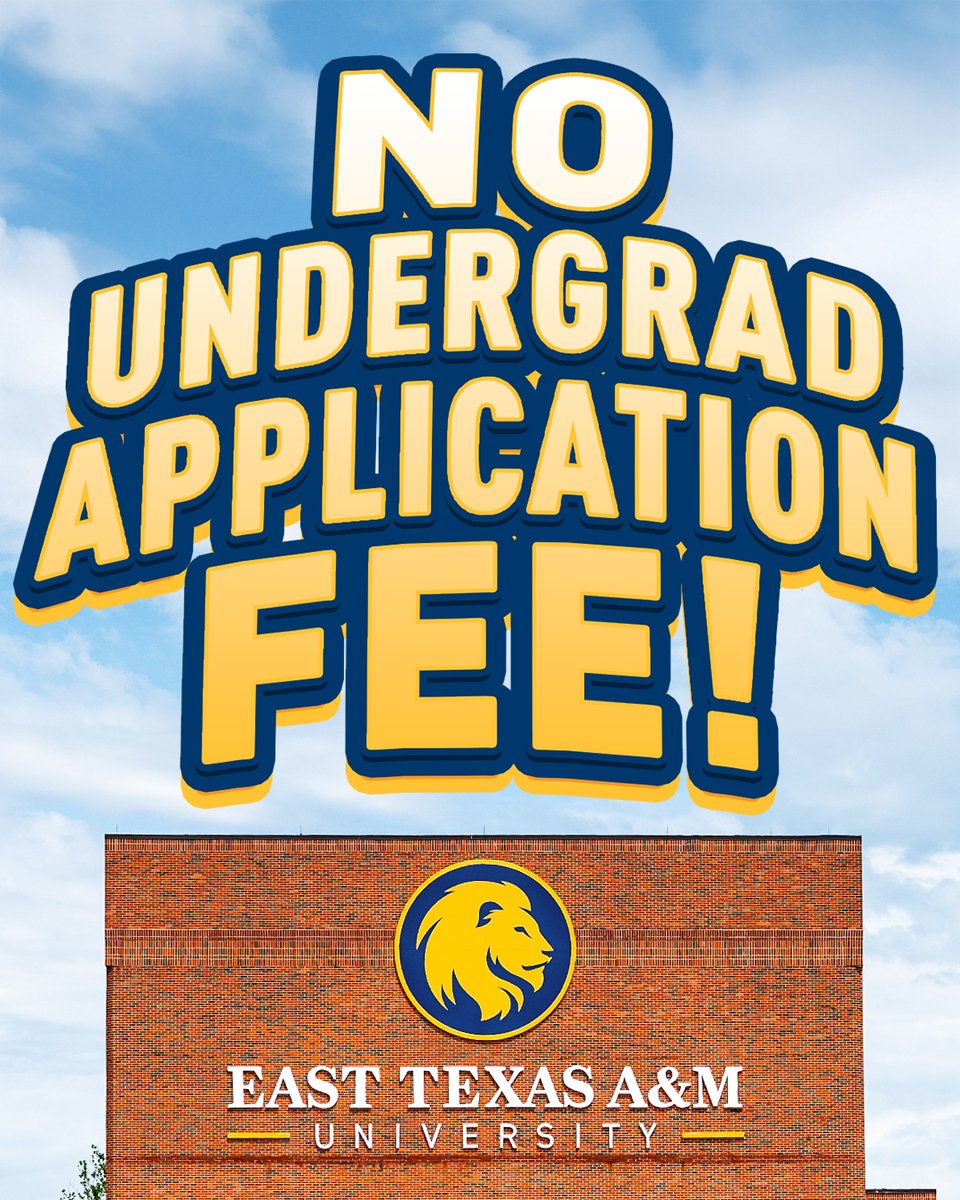 We know it’s #TXFreeCollegeApplicationWeek, but we had free undergraduate applications before it was cool. 😎 Apply today to #ETAMU and transform your life at etamu.edu/apply/