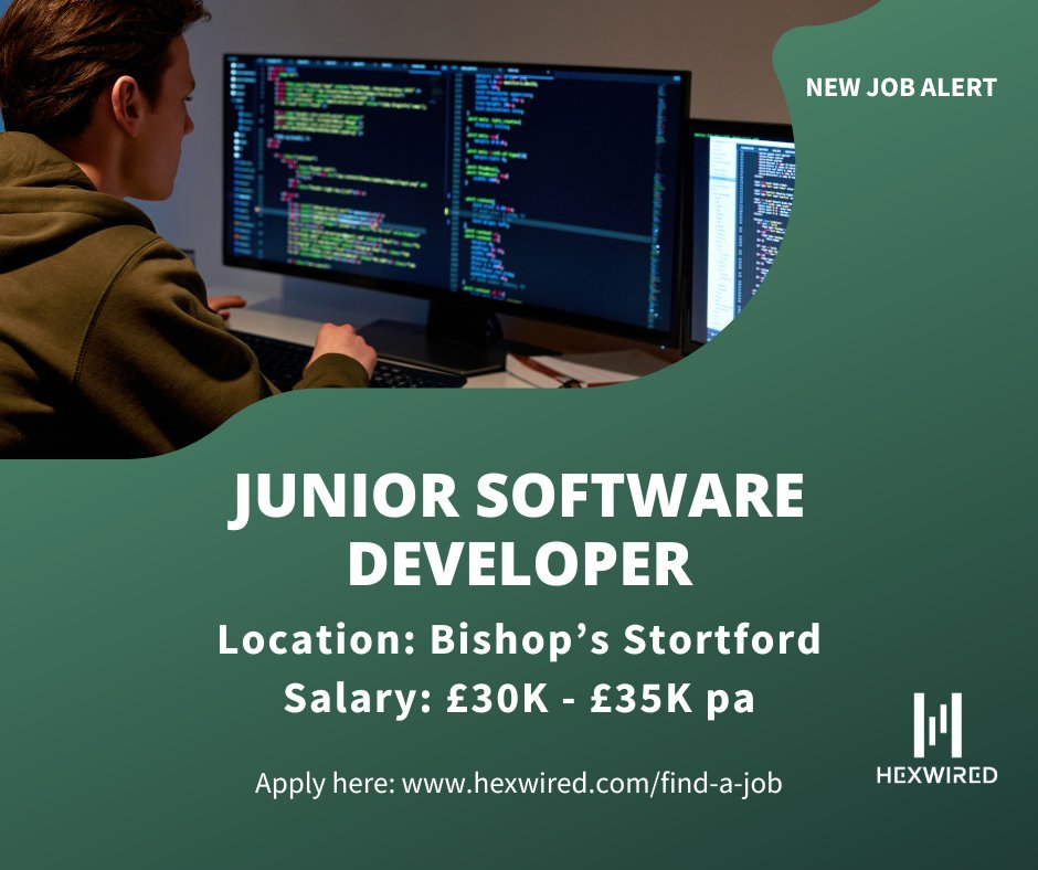 hexwired's tweet image. NEW JOB ALERT: Junior Software Developer💥
Position details:
📛Junior Software Developer
📌Bishop's Stortford
💷£30K - £35K
Apply here➡️ow.ly/10eI50Xcgba
#HexwiredRecruitment #JuniorSoftwareDeveloper #TechjobsinBishopsStortford #JobOpening #UKJobs #TechRecruitmentAgency