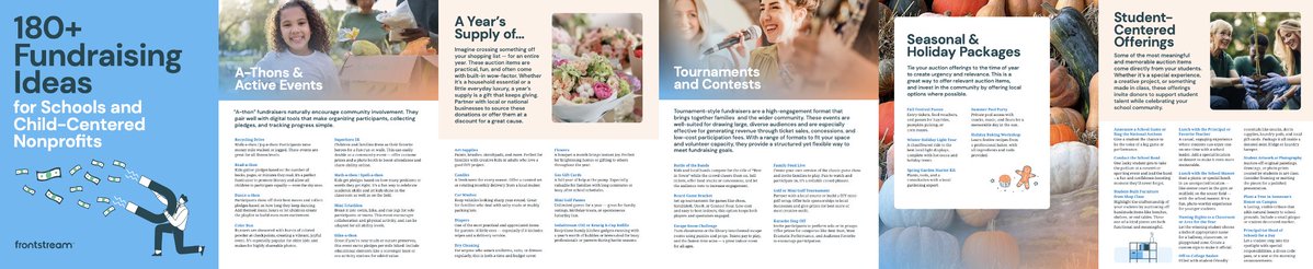 FrontStream's tweet image. Between rising costs and tighter budgets, #fundraising plays a bigger role than ever for #childhood programs & schools.
Get the new guide for school auctions, a-thons, galas, and everyday giving 👉 hubs.la/Q03NvPGN0