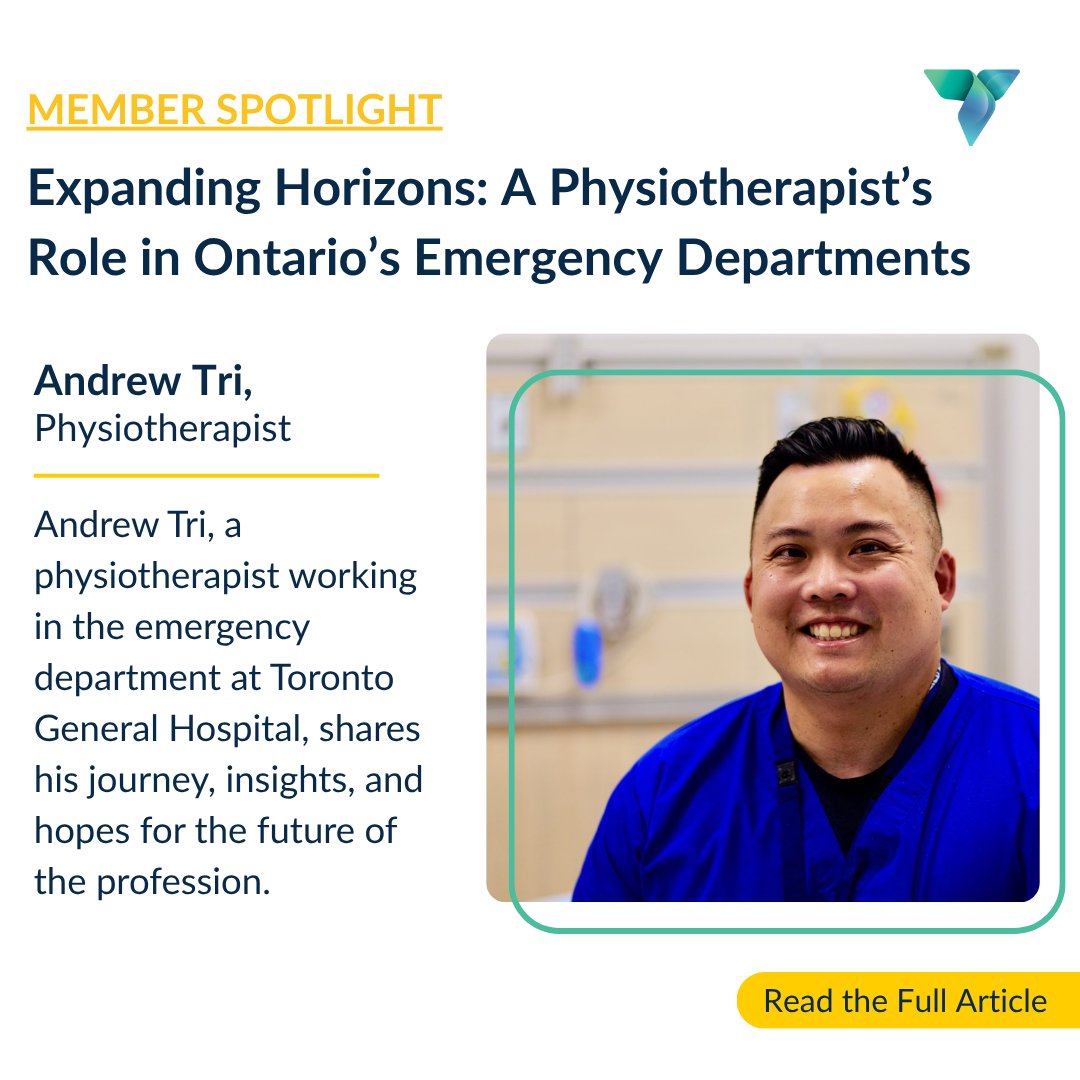 Physiotherapists are helping redefine emergency care. In this Member Spotlight, Toronto General Hospital physiotherapist Andrew Tri shares how PTs in the ED assess MSK cases, order imaging under directives, initiate management, and streamline patient flow: opa.on.ca/2025/10/08/exp…