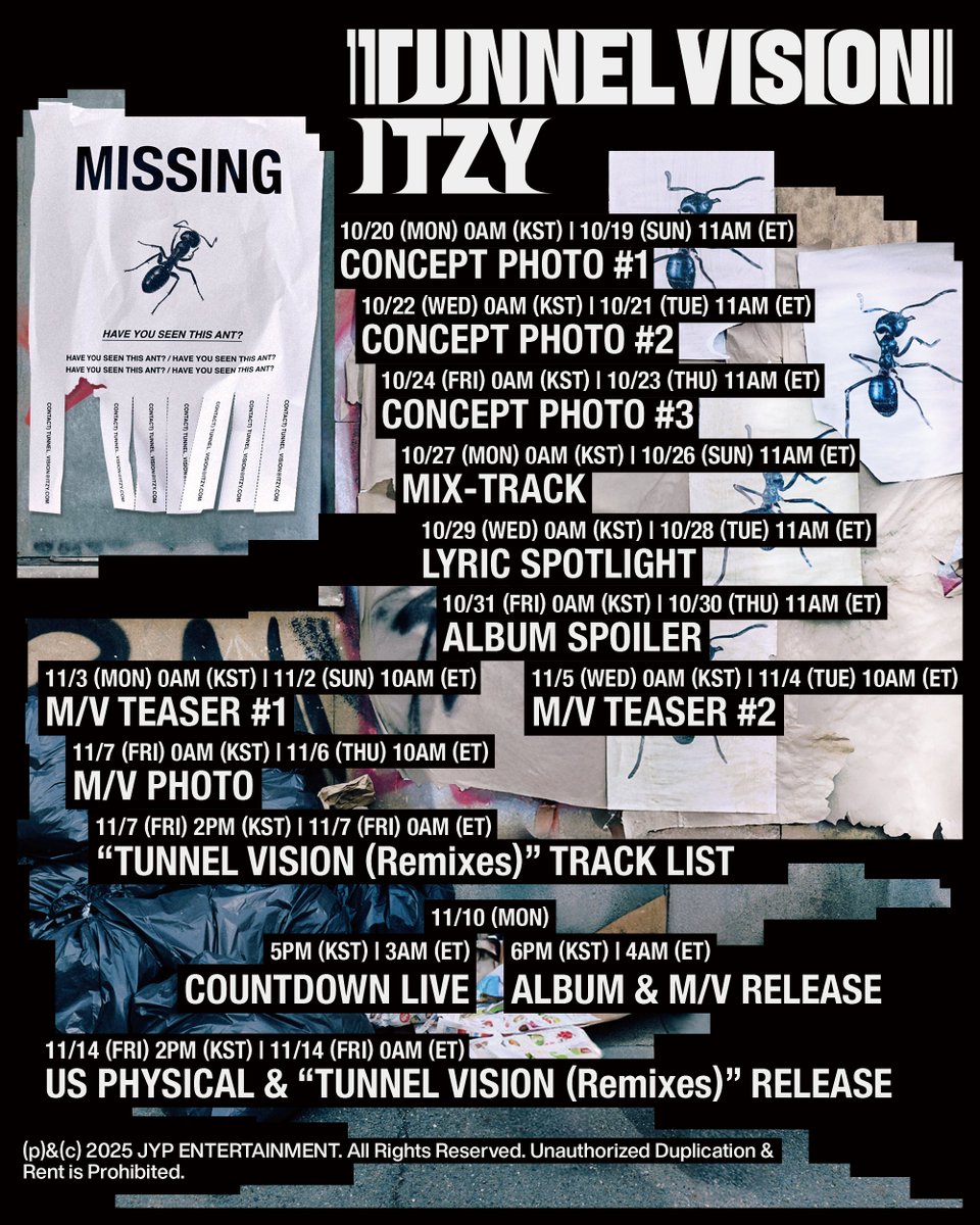 kchartsmaster's tweet image. ITZY announces new album 'TUNNEL VISION.' Out November 10th.