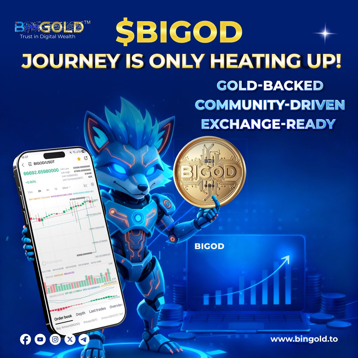 BiGODToken's tweet photo. Built on the timeless value of gold and powered by a global movement, BIGOD is refining trust, value, and freedom in Web3.

BIGOD Journey is only heating up!
Gold-backed. Community-driven. Exchange-ready.

Trade now on Coinstore: https://t.co/GrkrRDlwpm

Pair: $BIGOD / USDT

#BIGOD #Coinstore