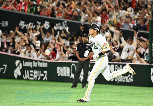 SNikkansports's tweet photo. 【ソフトバンク】柳田悠岐「アドレナリンMAX」先制３ラン　歴代最多タイCS通算10本塁打目 
#sbhawks #柳田悠岐 

https://t.co/M5QD2qe2o3 https://t.co/ZklMdPKjPL
