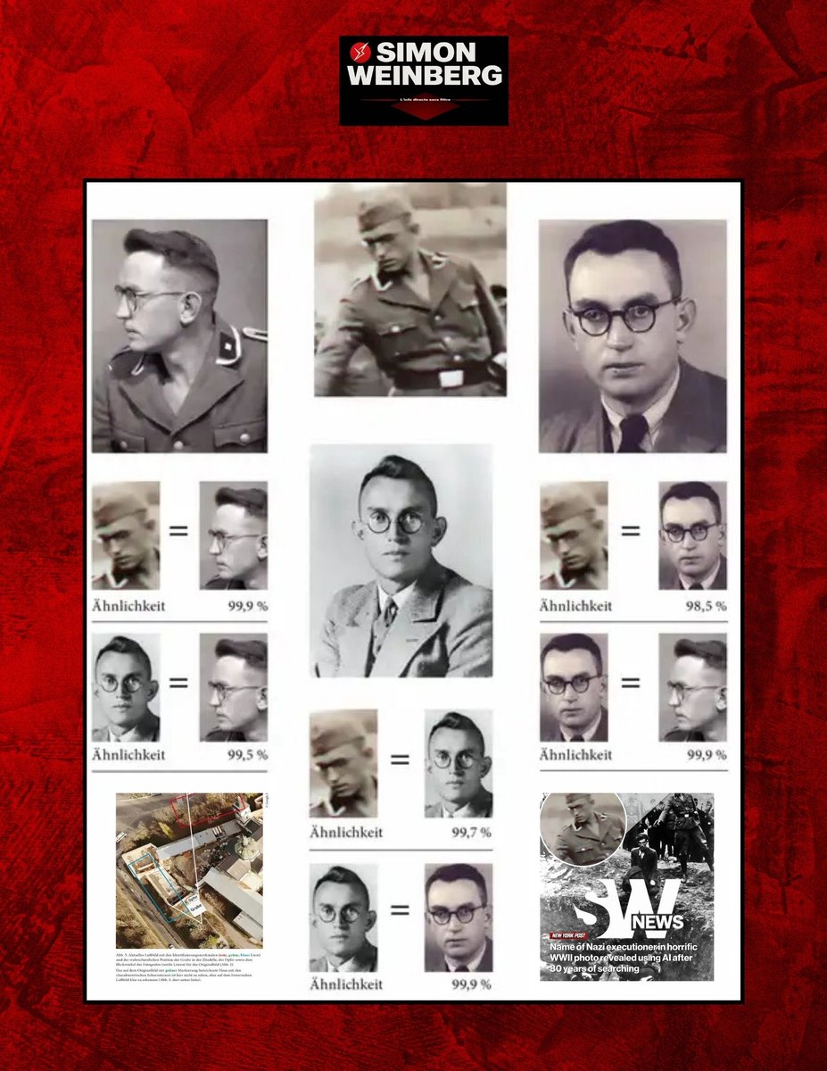 🔴🔎 | Le nom du bourreau nazi identifié grâce à l’IA, 80 ans après l’horreur. Une des photos les plus glaçantes de la Shoah a enfin livré son secret. Grâce à l’intelligence artificielle, le nom du soldat nazi sur le point d’exécuter un Juif à genoux au bord d’une fosse a été