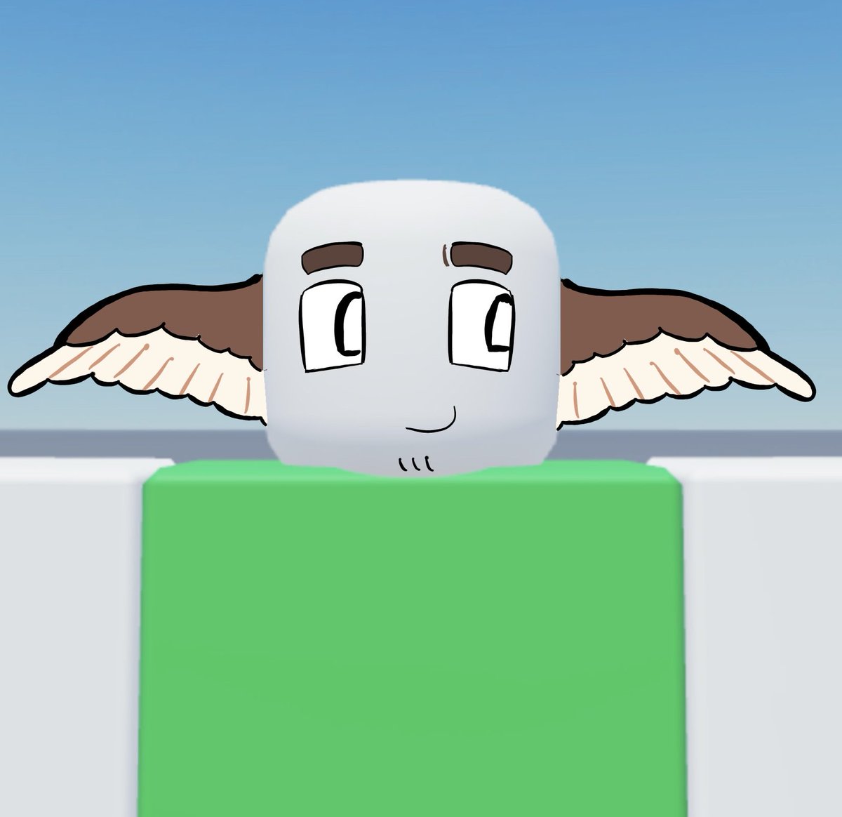 telavann's tweet image. Can ugc creators make more items / faces targeted towards shedletsky cosplayers? 
Like brown and white head wings for example, I think thatd be nice, as it’s a pretty popular headcanon and head wings are in high demand too!!!