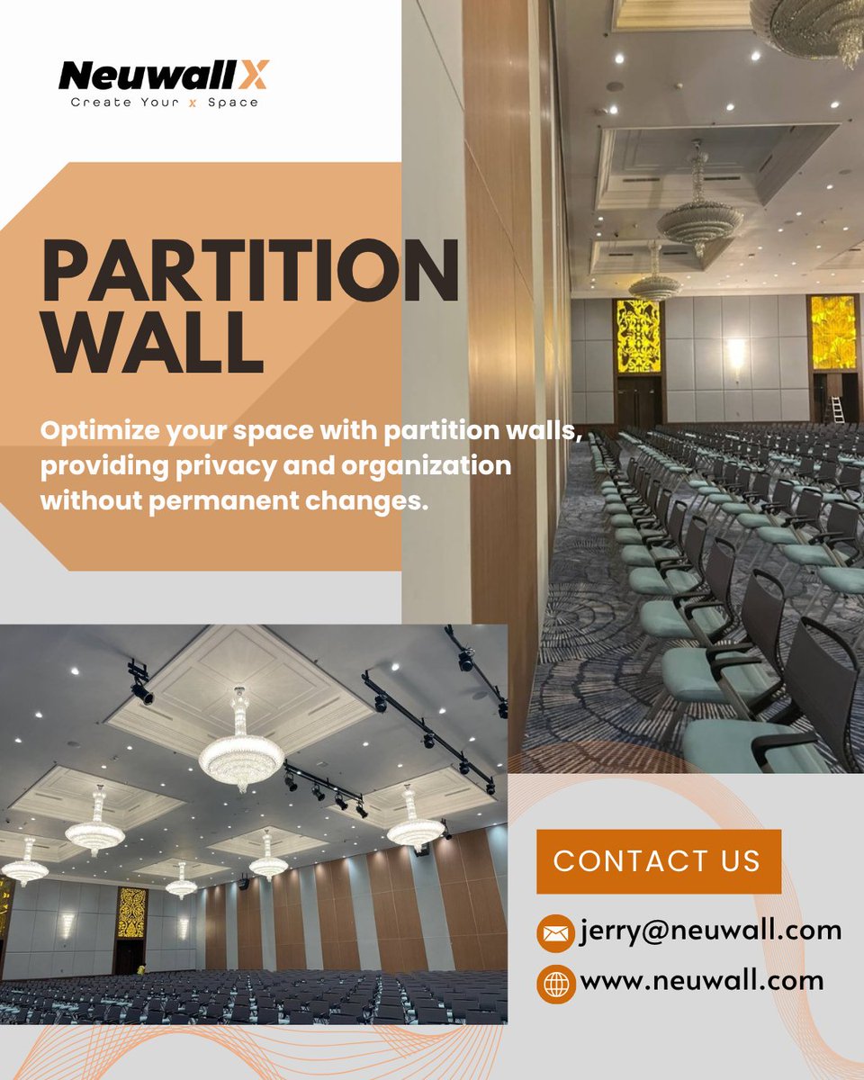 Neuwalls's tweet image. Partition walls are versatile structures that divide spaces, providing privacy and sound insulation while enhancing the aesthetics of both residential and commercial environments.
Click now&amp;gt;&amp;gt; neuwall.com

#neuwall #movablepartitionwall #partitionwalls  #glasswall