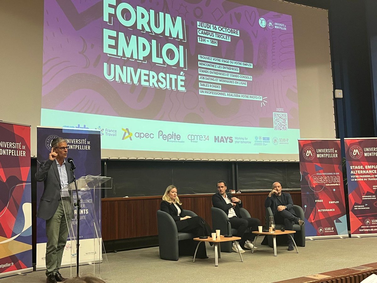 SCUIO-IP Université de Montpellier (@scuioip_um) on Twitter photo 📣 Ouverture du #ForumEmploiUniversité
➡️ Par François Mirabel, Directeur du SCUIO-IP de l'<a href="/umontpellier/">Université de Montpellier</a>.
🤖 Table ronde : « IA & recrutement – défis et opportunités pour jeunes talents » avec des experts RH de <a href="/Apecfr/">Apec.fr</a>, ALTRAD ENDEL & <a href="/abylsen/">Abylsen Group</a>.
#IA #recrutement #FEU2025 #emploi 📣 Ouverture du #ForumEmploiUniversité
➡️ Par François Mirabel, Directeur du SCUIO-IP de l'<a href="/umontpellier/">Université de Montpellier</a>.
🤖 Table ronde : « IA & recrutement – défis et opportunités pour jeunes talents » avec des experts RH de <a href="/Apecfr/">Apec.fr</a>, ALTRAD ENDEL & <a href="/abylsen/">Abylsen Group</a>.
#IA #recrutement #FEU2025 #emploi