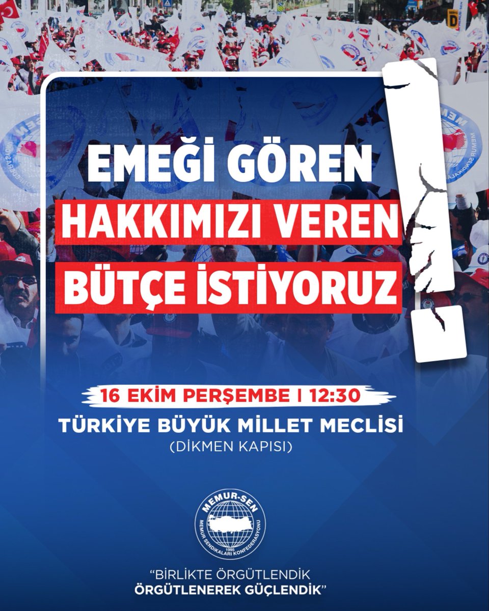 EMEĞİ GÖREN, 
HAKKIMIZI VEREN 
BÜTÇE İÇİN TBMM ÖNÜNDEYDİK ❗

Mücadelemiz ve kararlılığımız sorunlarımız çözülünceye kadar devam edecek.

<a href="/TBMMGenelKurulu/">TBMM Genel Kurulu</a>