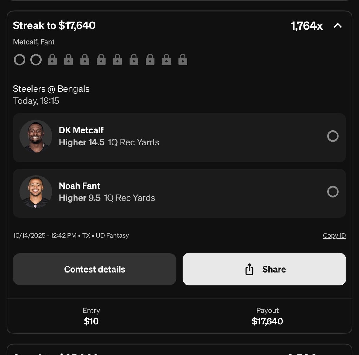 Streak starter for #TNFonPrime