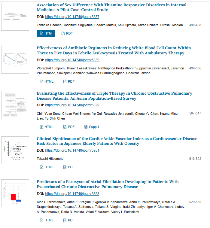 ElmerPress's tweet photo. New Issue out:
Read our latest published articles in the #Journal of #Clinical #Medicine Researchhttps://jocmr.elmerjournals.com/jocmr/issue/view/16 https://t.co/25taqdmekb