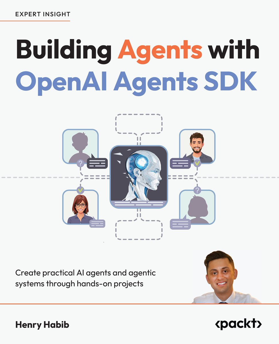 python_spaces's tweet image. All you need is this book, if you are planning to build AI Agents with OpenAI Agents SDK.
I am planning to give away 3 e-books
To enter:
1. Like + Repost
2. Comment 'Building Agents'
3. Follow me @python_spaces so that I can DM you.