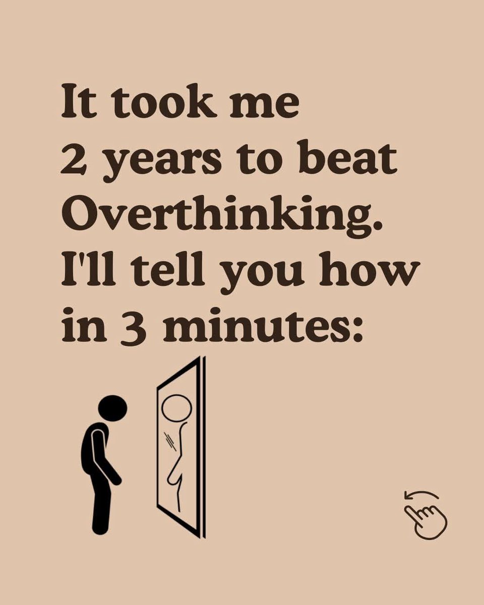KnowledgeOfOld's tweet image. It took me 2 years to kill overthinking.
I'll tell you how in 3 minutes:
