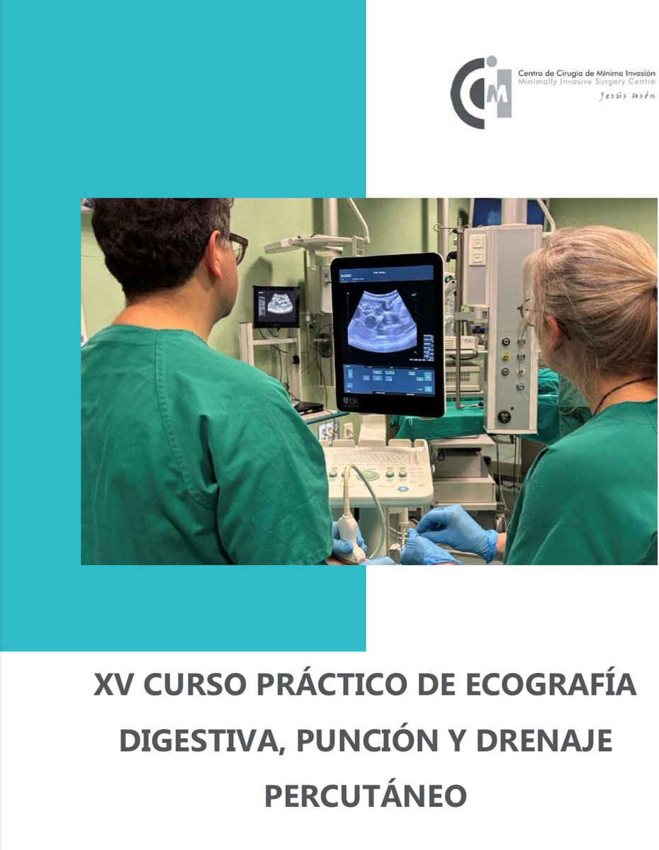 AEcodigest's tweet image. XV Practical Course on Digestive Ultrasound, Puncture and Percutaneous Drainage
📅 Dates: 12–13 February
📍 Location: CCMIJU, Cáceres (Spain)

efsumb.org/events/xv-prac…