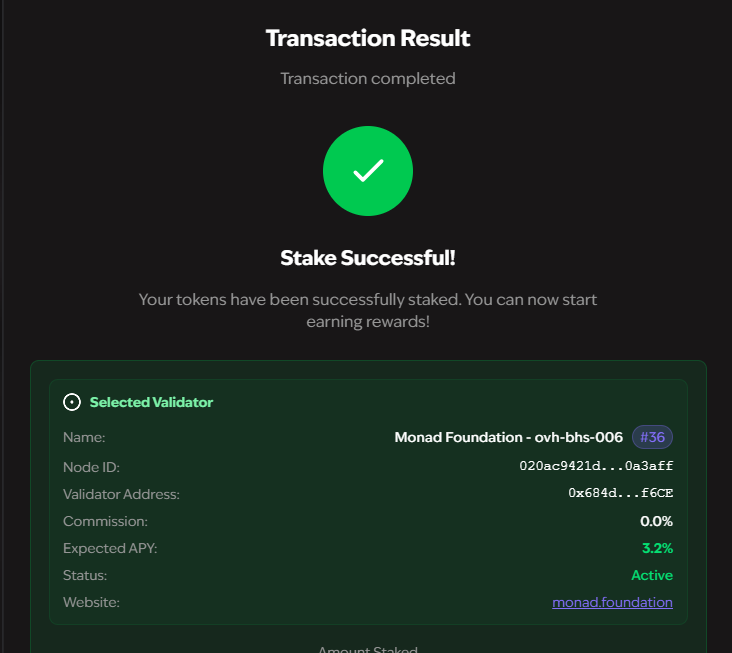 just delegated some of my testnet $mon tokens! 𖹭

give it a try here! 
gmonads.com/staking
 ∧,,,∧
(  ̳• · • ̳)
/    づ◇ gmonad.